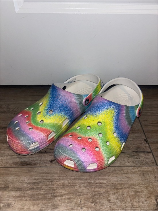 CROCS Other - CROCS Mens Tie-Dye Rainbow Slip-On Clogs Size 12